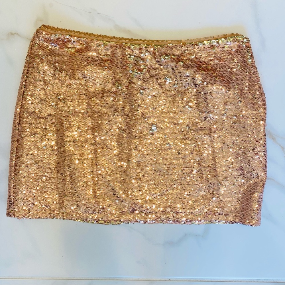 Gold sequin skirt